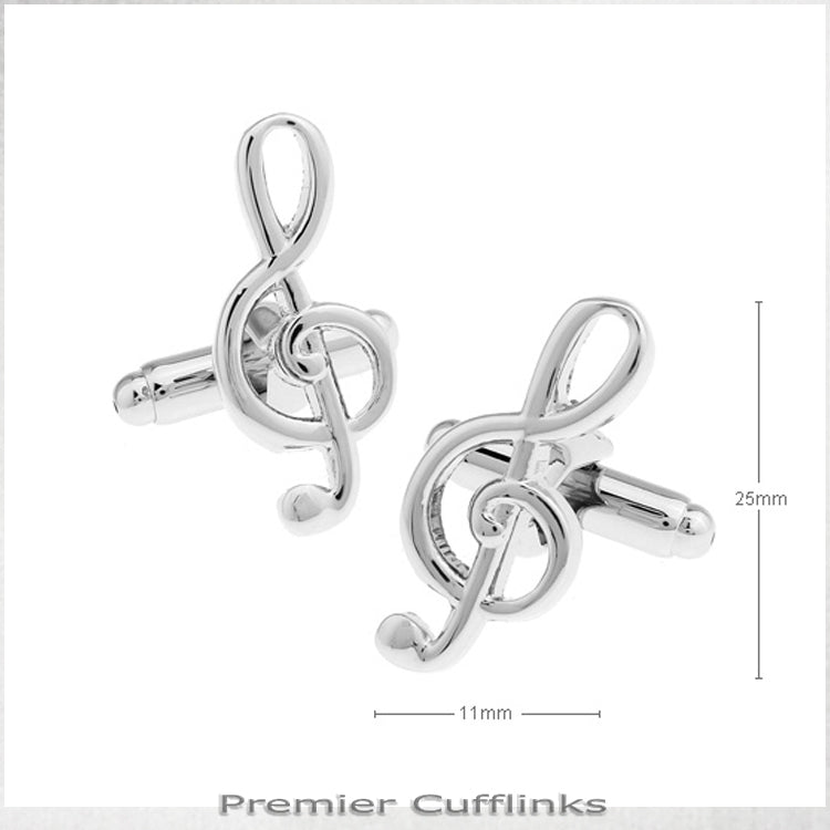 Silver Treble Clef Cufflinks