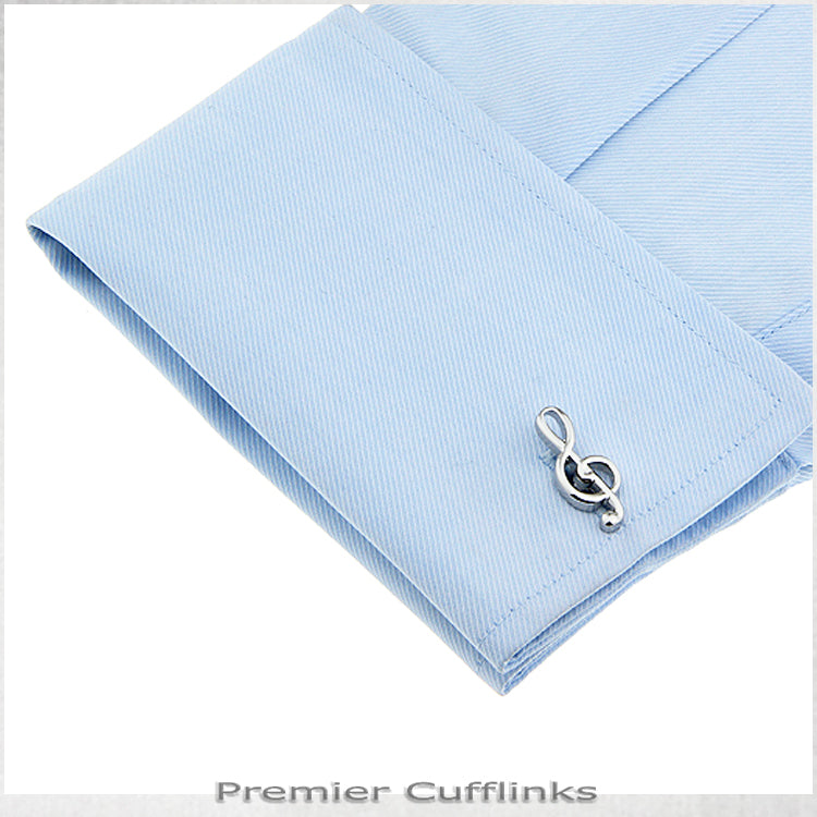 Silver Treble Clef Cufflinks