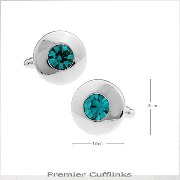 Silver with Jade Inset Cufflinks