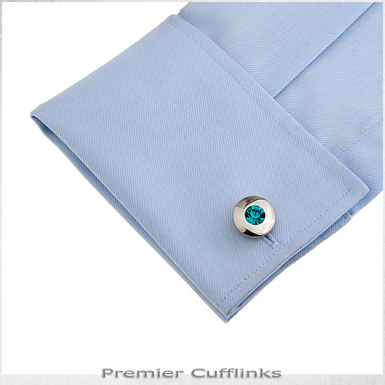 Silver with Jade Inset Cufflinks