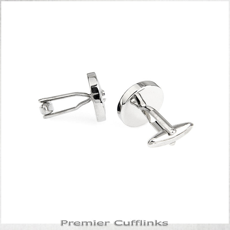 Silver with Red Petal Cufflinks