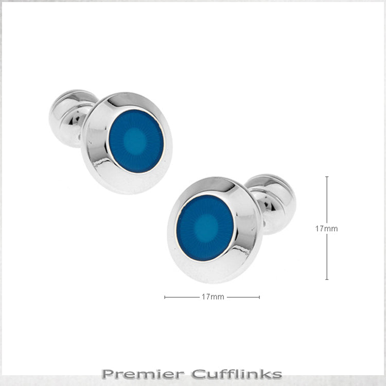 Silver with Teal Inset Cufflinks
