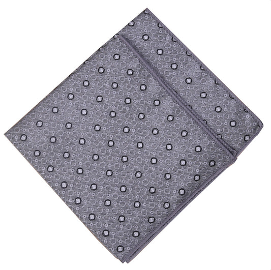 Silver with White Polka Dots Pocket Square