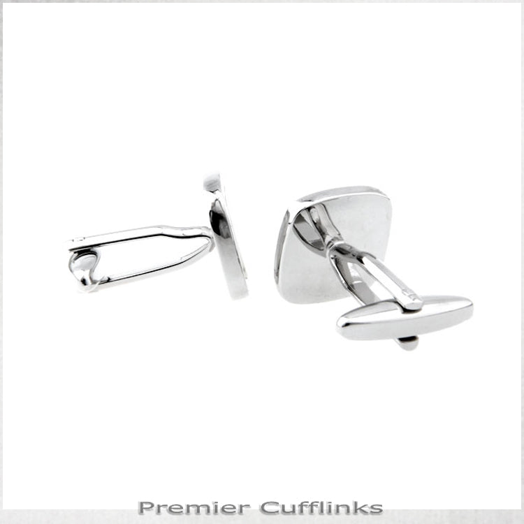 Silver With White Shell Inset Cufflinks
