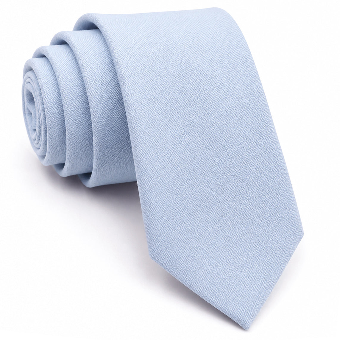 Sky Blue Bamboo and Cotton Blend Skinny Tie & Pocket Square Set