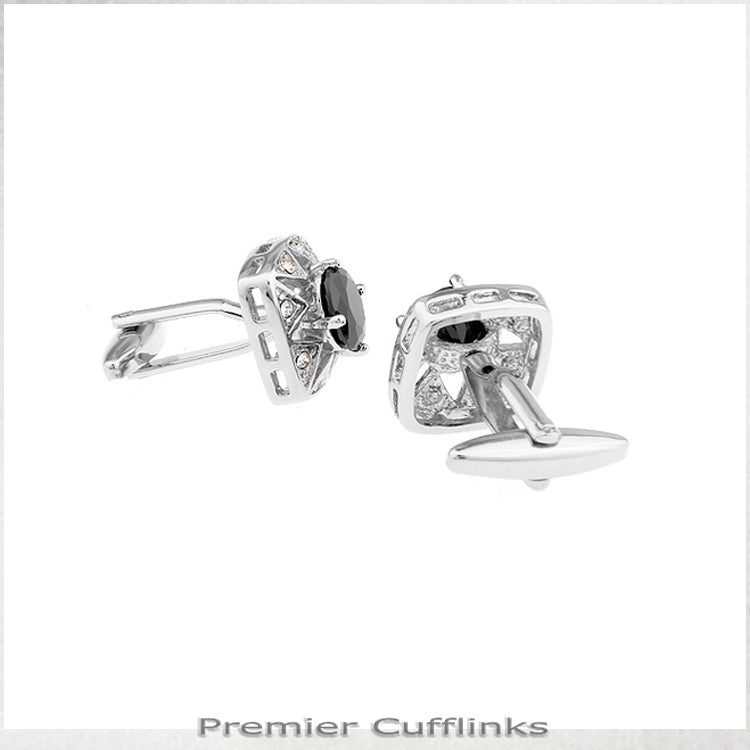 Star Border with Black Inset Cufflinks
