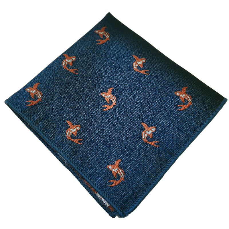 Burgundy with Goldfish Pocket Square