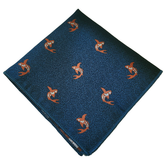 Burgundy with Goldfish Pocket Square
