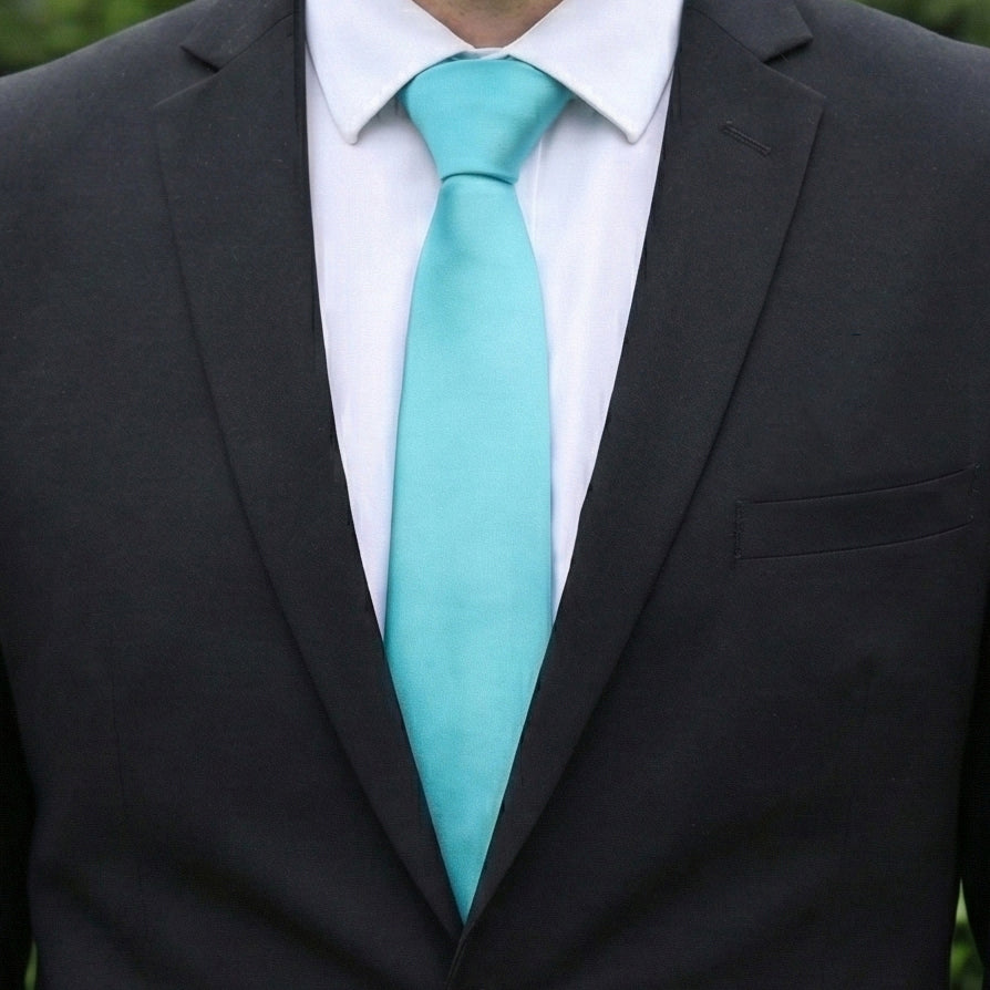 Mens Turquoise Aqua Tiffany Blue Tie