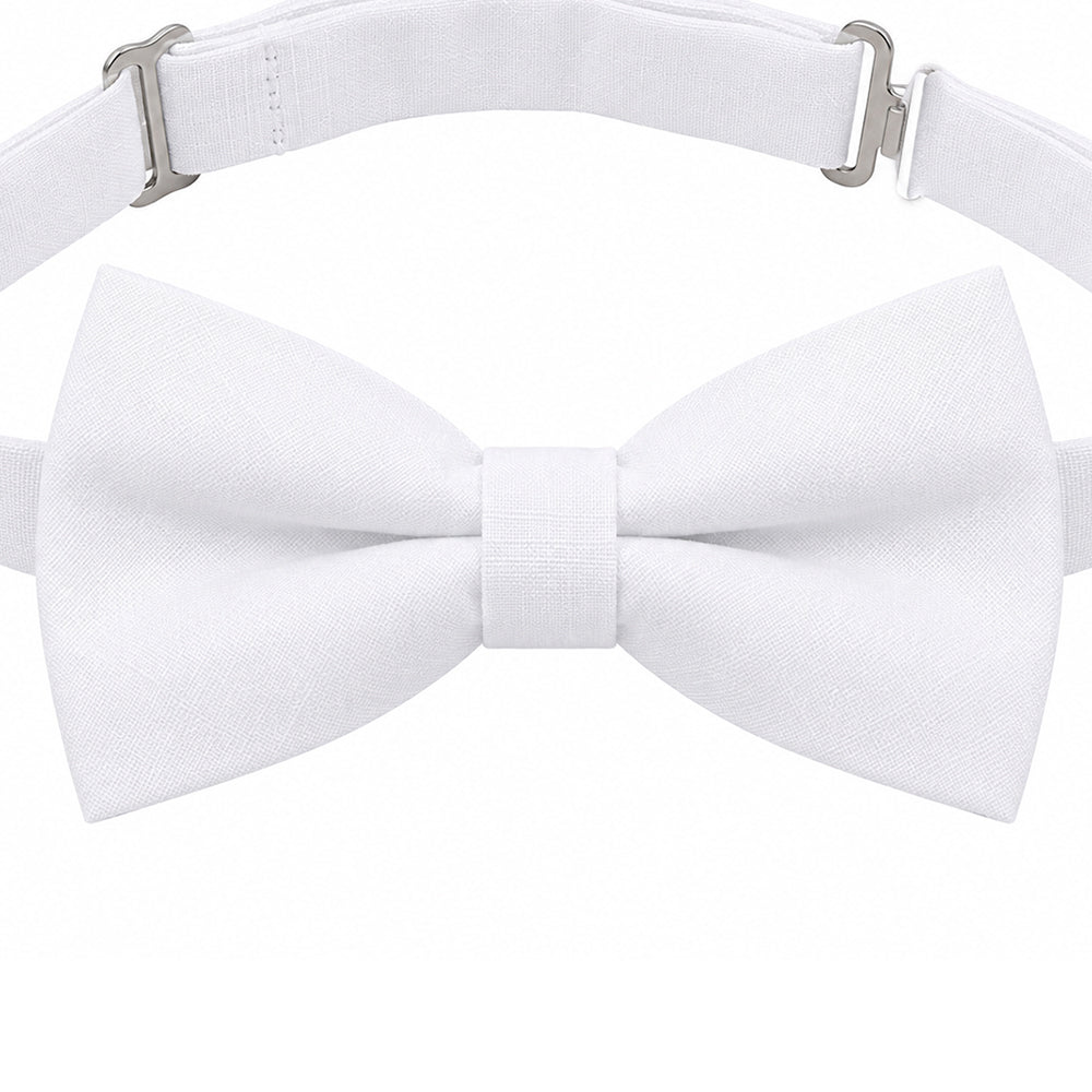 White Cotton Men's Bow Tie