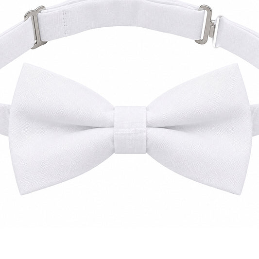 White Cotton Men's Bow Tie