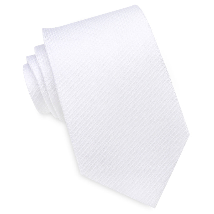 white woven texture tie