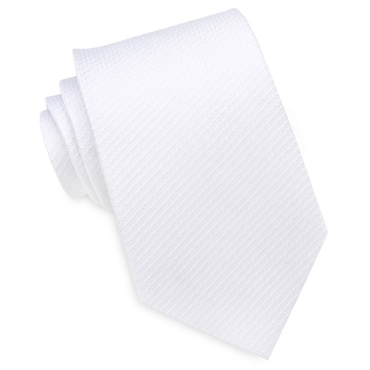 white woven texture tie